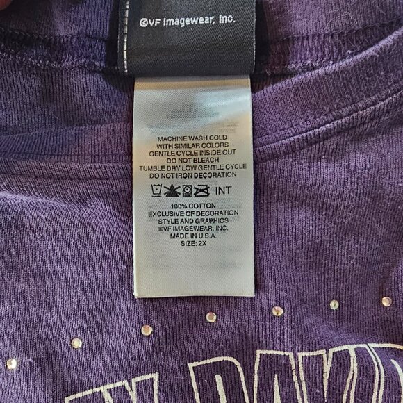Harley Davidson Womens Bling Purple Long Sleeve Tee Shirt Size 2X tshirt - Picture 9 of 16